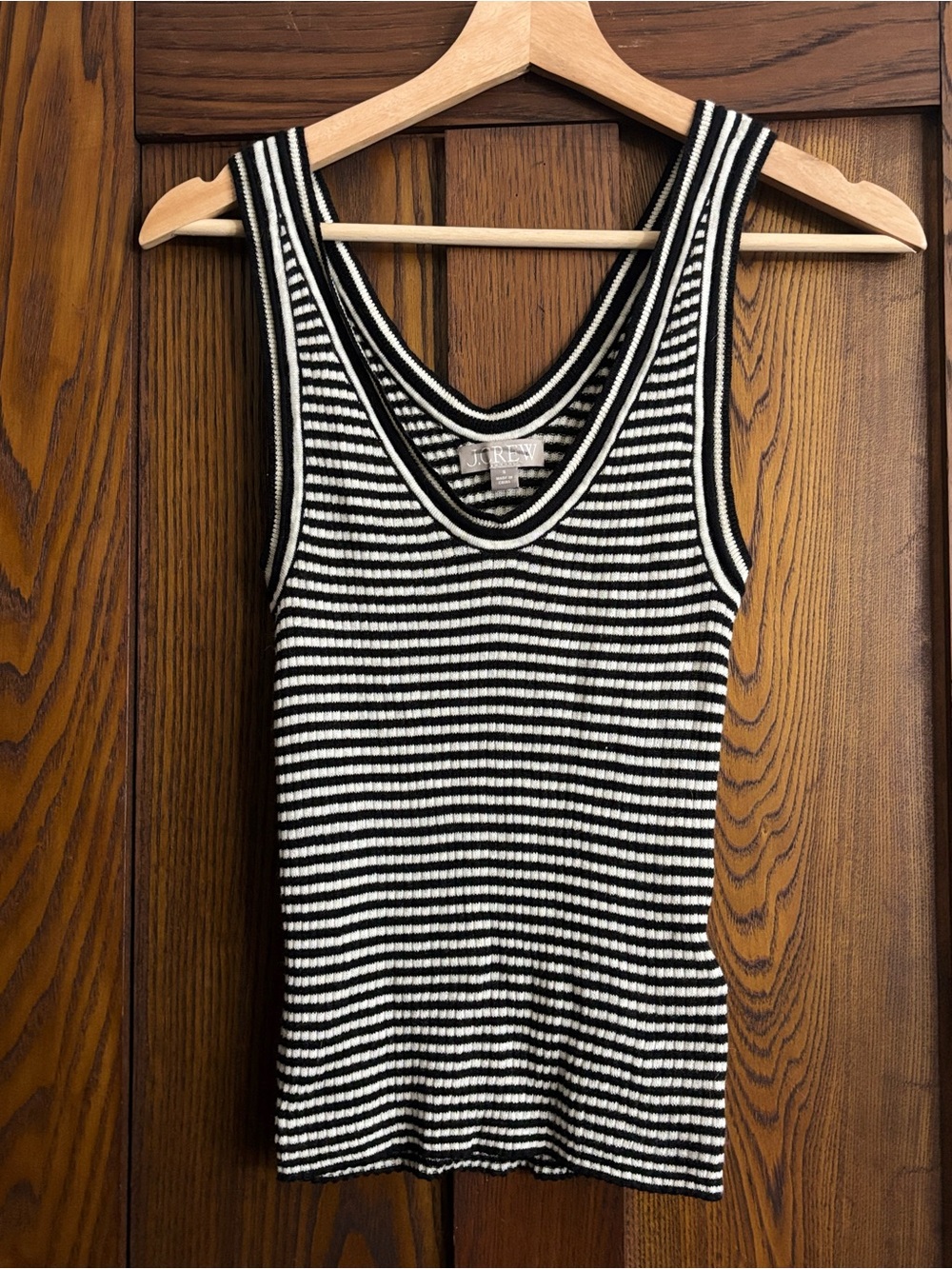 J.CREW Merino-linen blend sweater-tank in stripe small